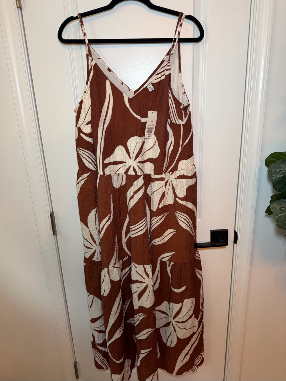 Brown and Cream Floral dress women’s size xxl